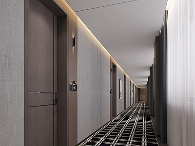 现代酒店走廊 电梯间