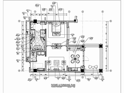 120㎡酒店豪华客房套房室内 施工图 客房