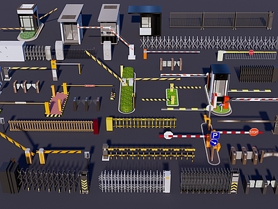 摆闸门禁机 道闸 电动伸缩门 岗亭 车行入口 闸机 减速带 路障 折叠门