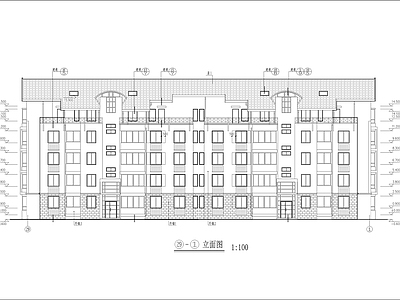 五层坡屋顶住宅楼建筑 施工图