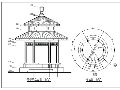 亭子详图 施工图