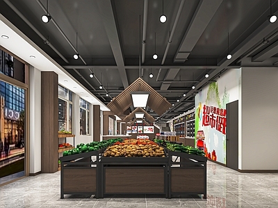 现代生鲜超市 超市蔬果区 生鲜区 超市百货精品果蔬 水果区