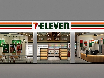 现代便利店 超市 小卖部 服务台 货架 收银台 生活用品区