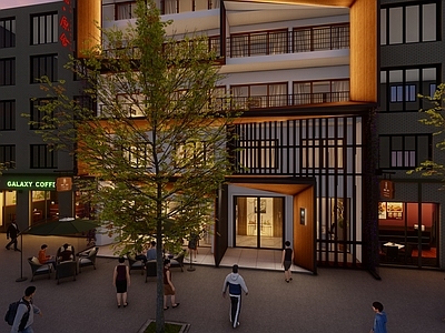 现代酒店建筑 方形