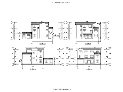 现代风格别墅建筑 施工图