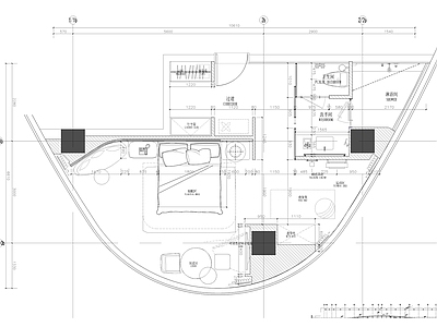大床房套房 施工图 客房