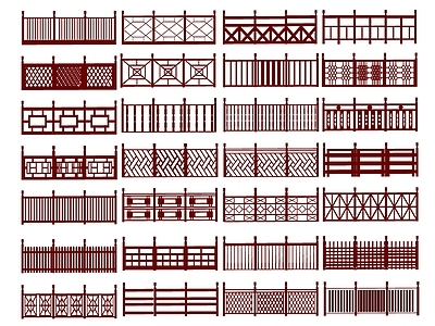 现代围栏护栏 木材