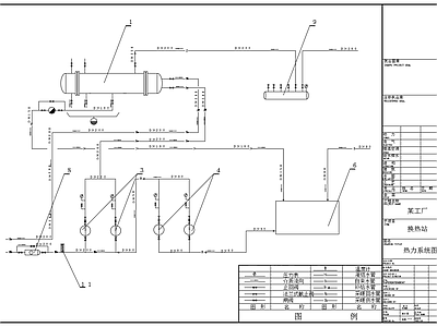 某工厂换热站热力系统平面剖面 施工图