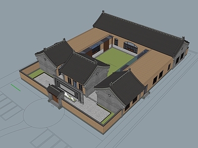 中式展览馆建筑 民俗馆 西北风情