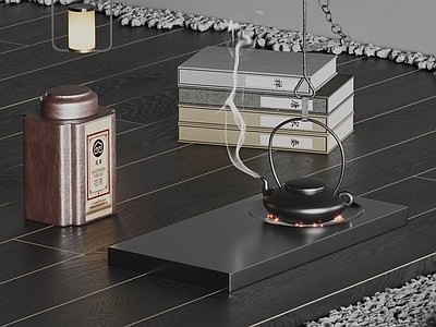 茶具 茶壶 茶罐茶叶 古书书籍 摆设品