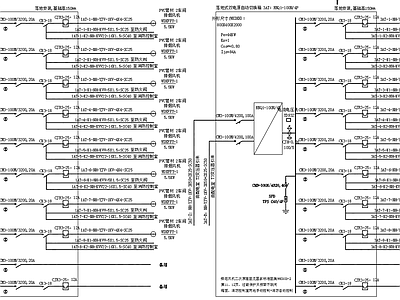动力系统电气配电箱接线 施工图 建筑电气