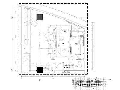 业主大床房客房 施工图 客房