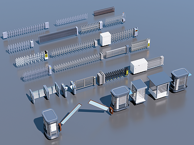 道闸栏杆 闸机 岗亭 伸缩门