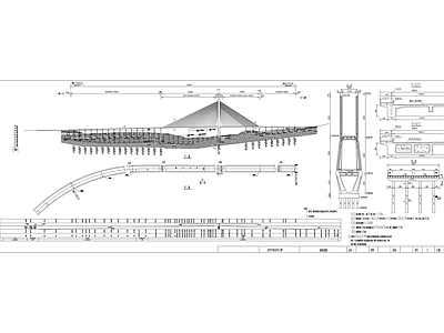 百套斜拉桥特大桥梁工程 施工图