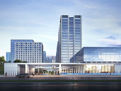 现代售楼处建筑 方形