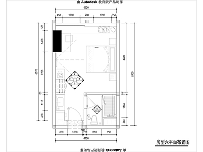 快捷酒店客房单人房 施工图