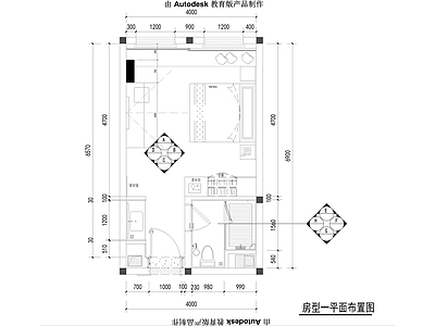 现代酒店大床客房 施工图 客房