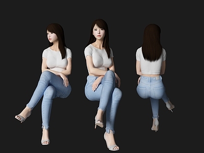 坐姿女人 美女 模特