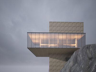 现代山地展览馆建筑 艺术馆 展示中心 售楼部 网红图书馆