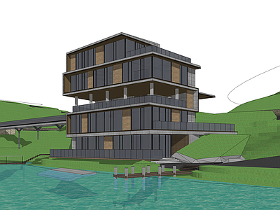 现代山地展览馆建筑
