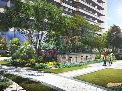 现代小区景观 住宅景观