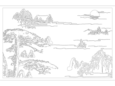 中式山水装饰画 图库