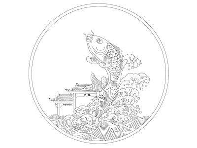 中式花纹雕刻 图库