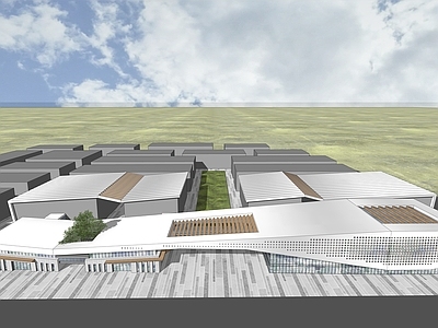 现代展览馆建筑 会展建筑 工业园区 产业园区