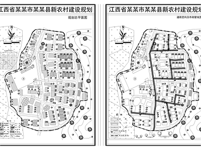 现代新农村景观规划平面图 规划平面图