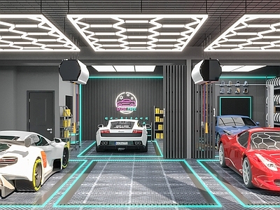 现代汽修店 洗车 保养店