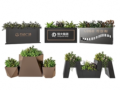 现代户外植物花箱 定制花箱