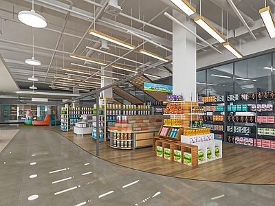 现代超市 收银区 零食区 货架 展架 货架 展示架