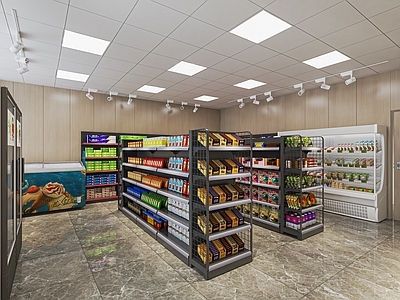 现代便利店 零食店 超市 小卖店 超市 烟 生活用品区