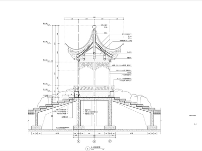 纯中式六角亭详图 施工图