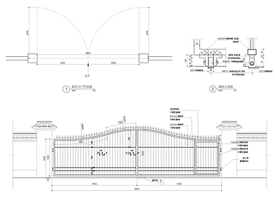 铁艺门 施工图 通用节点