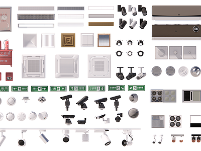 空调 空调封口 消火栓 摄像头 排气扇 射灯 筒灯 浴霸