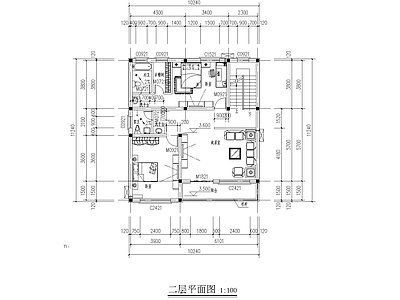 欧式独栋别墅建筑 施工图