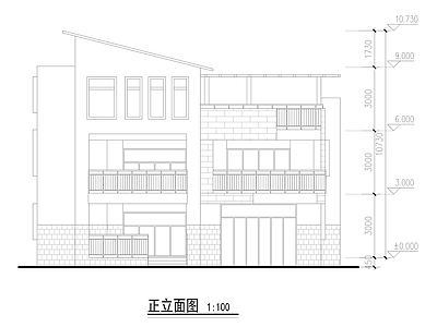 三层独栋别墅建筑 施工图