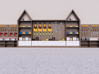 现代电动工具 工具墙 工具箱 洞洞板工具墙