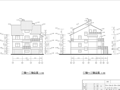 新农村三层570平自建房建筑 施工图