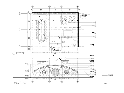 大型霍比特人小屋建筑 施工图