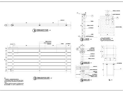 不锈钢拉索护栏节点 施工图