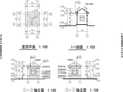 岗亭建筑  施工图