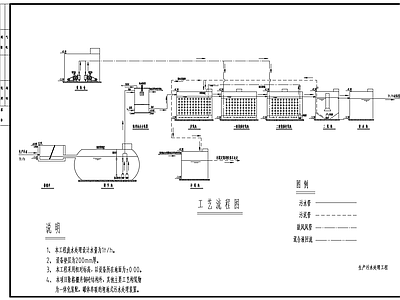 一体化农村生产生活污水处理工艺设备 施工图