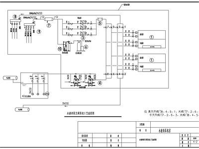 两台螺杆式冷水机组水源热泵机房流程设备 施工图 建筑暖通