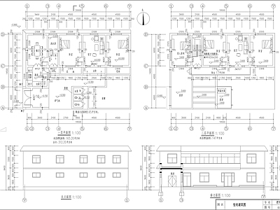 新农村二层自建房建筑 施工图