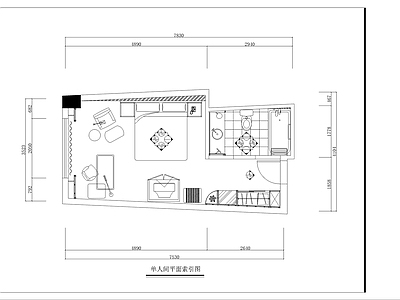 洒店样板房装修 施工图 客房