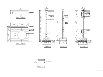 新中式月洞门景墙详图 施工图