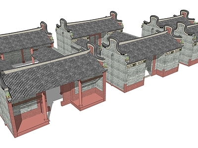 中式岭南祠堂 岭南建筑 老建筑 传统建筑