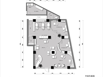 现代美容店平面 施工图